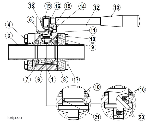 ADCA M3HP кран шаровой для стерильных сред (DN 15 – 50)_Р3