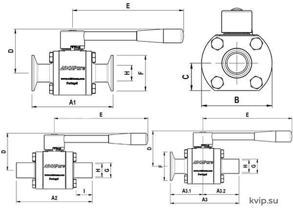 ADCA M3HP кран шаровой для стерильных сред (DN 15 – 50)_Р4